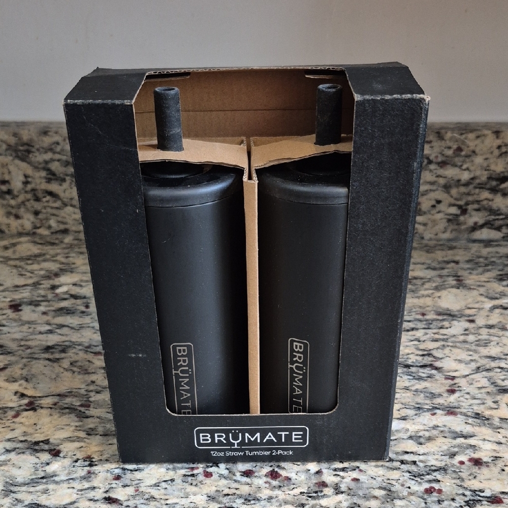 Brumate 12oz Straw Tumbler 2-Pack In Matte Black
